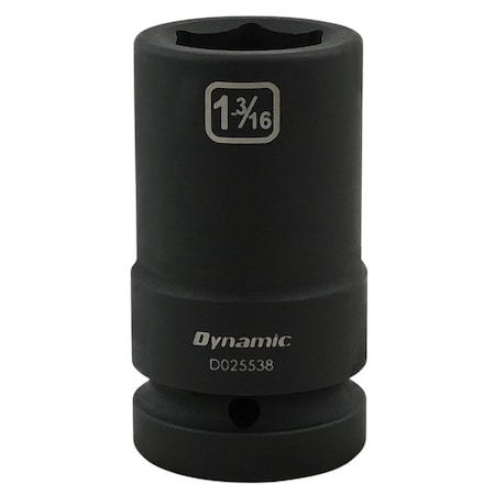 Dynamic 1" Drive Deep Socket, Black Phosphate, Tools 1-3/16" X 1" Drive, 6 Point Deep Length D025538